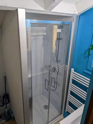 Salle de bains dans l'établissement Résidence Vologne