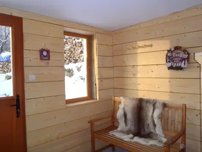 Coin salon dans l'établissement Gîte La Petite Finlande
