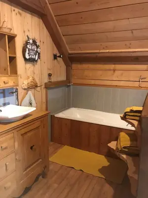 Salle de bains dans l'établissement La Petite Finlande Chambre d'hôtes Carélie et Laponie