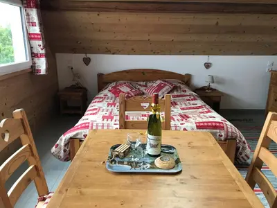 Un ou plusieurs lits dans un hébergement de l'établissement La Petite Finlande Chambre d'hôtes Carélie et Laponie