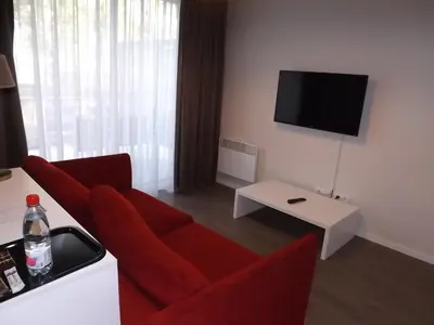 Télévision ou salle de divertissement dans l'établissement Résidence Les Rives de la Fecht - Colmar Ouest