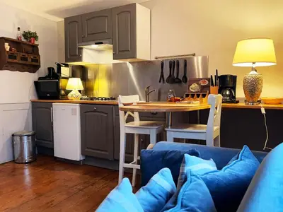 Cuisine ou kitchenette dans l'établissement Gîte Maison des Vignerons