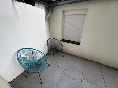 Balcon ou terrasse dans l'établissement Le 9 - Joli studio neuf, tout équipé Mulhouse centre - Stationnement gratuit