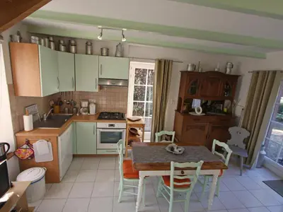 Cuisine ou kitchenette dans l'établissement La grange au tracteur