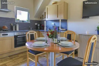 Cuisine ou kitchenette dans l'établissement Gite au pré des Oies