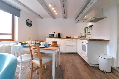 Cuisine ou kitchenette dans l'établissement Appartement L'Authentique de la Petite Venise