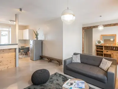 Cuisine ou kitchenette dans l'établissement la roche gauthier 4 personnes
