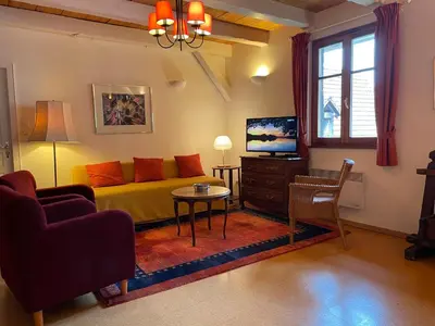 Télévision ou salle de divertissement dans l'établissement La Cour Zaepffel