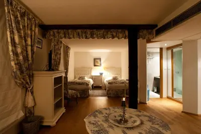 Coin salon dans l'établissement Auberge Saint Laurent