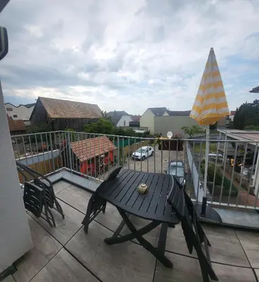 Balcon ou terrasse dans l'établissement Au Gré de l'ill 'l'ill'