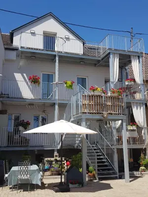 Balcon ou terrasse dans l'établissement Au Gré de l'ill 'l'ill'