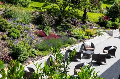 Jardin de l'établissement Hôtel Restaurant Logis Auberge Sundgovienne