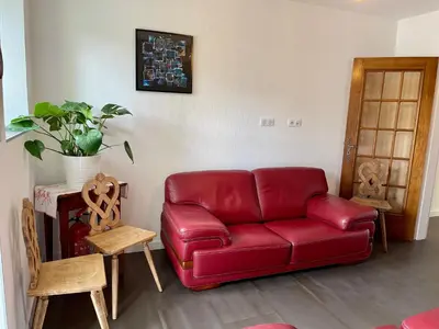 Coin salon dans l'établissement Alsacebnb - Gîte 12 personnes dans le vignoble - Piscine privée & Spa