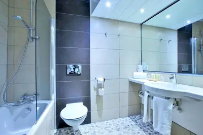 Salle de bains dans l'établissement Kyriad Prestige Mulhouse - Basel
