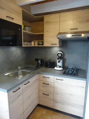 Cuisine ou kitchenette dans l'établissement La Bresse Hautes Vosges Chalet 