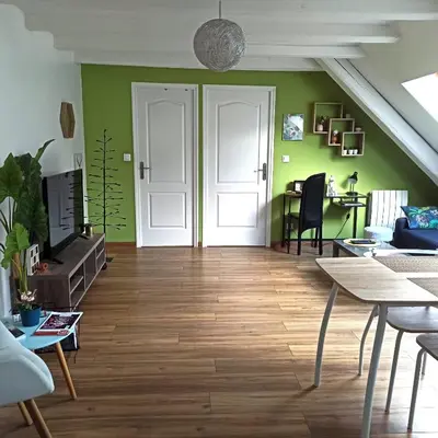 Coin salon dans l'établissement Joli gîte F2 indépendant avec jardin privé
