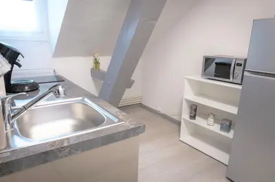 Cuisine ou kitchenette dans l'établissement MyHome Basel 3A44