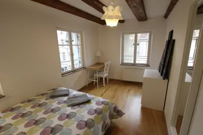 Un ou plusieurs lits dans un hébergement de l'établissement Colmar Historic Center - Alsacian Appartement PETITE VENISE 2 - BookingAlsace