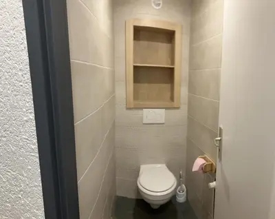 Salle de bains dans l'établissement Gîte du Grand Pré