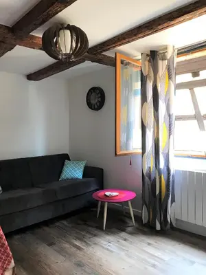 Coin salon dans l'établissement Gîtes La Petite Venise Colmar