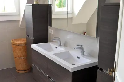 Salle de bains dans l'établissement Gîte Aux Deux Clochers