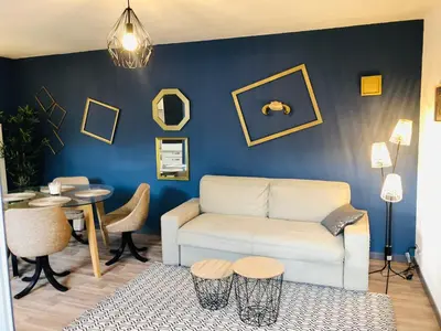 Coin salon dans l'établissement Le 13 - 3min de Colmar Centre
