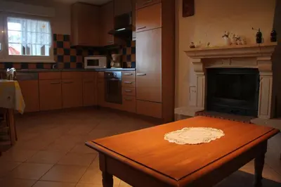 Cuisine ou kitchenette dans l'établissement Gîte Bretz