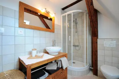 Salle de bains dans l'établissement Gîte Fahrer-Ackermann