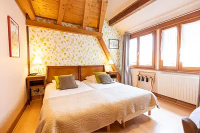 Un ou plusieurs lits dans un hébergement de l'établissement Hotel à l'Oriel