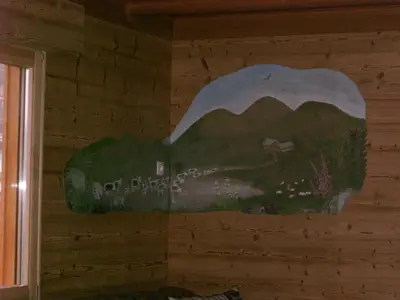 Vue générale sur la montagne ou vue sur la montagne depuis le chalet