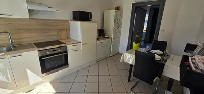 Cuisine ou kitchenette dans l'établissement Appartement avec jardin à Colmar