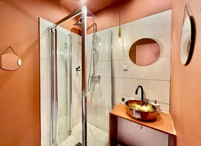 Salle de bains dans l'établissement Amety