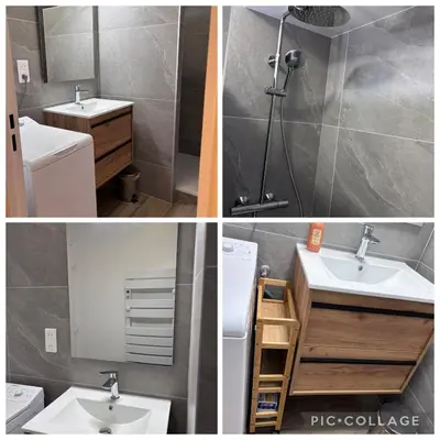 Salle de bains dans l'établissement Gîte les Dryades