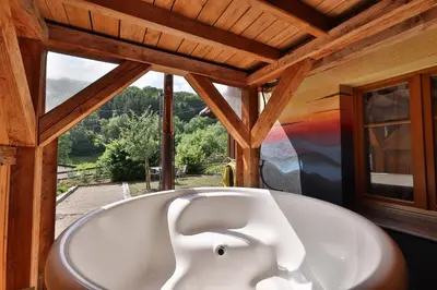 Plan de l'établissement Le Chalet du Tanet spa sauna terrasse en Alsace