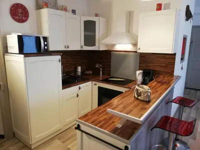 Cuisine ou kitchenette dans l'établissement Le Cosy