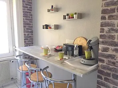 Plateau bouilloire dans l'établissement L'Appart Bleu - Lumineux F3 Mulhouse Gare/Centre