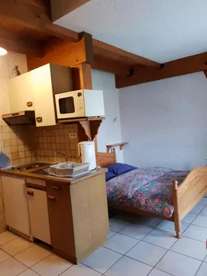 Cuisine ou kitchenette dans l'établissement Studio chez le vigneron