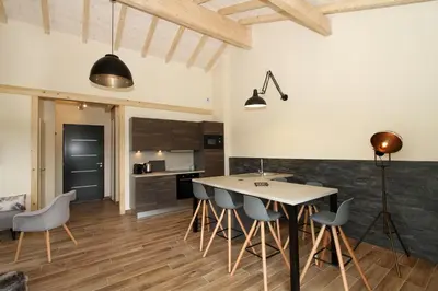 Cuisine ou kitchenette dans l'établissement Le Balcon des Lumières