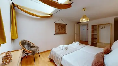 Un ou plusieurs lits dans un hébergement de l'établissement Duplex des Dominicains - 1 Parking GRATUIT - Hypercentre 6 personnes