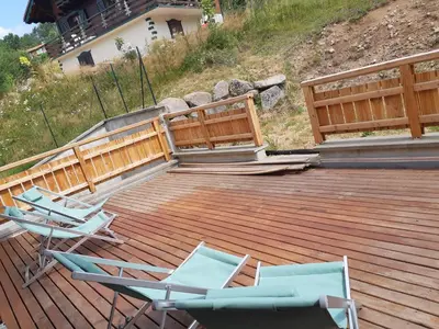 Balcon ou terrasse dans l'établissement Le chalet du Brabant