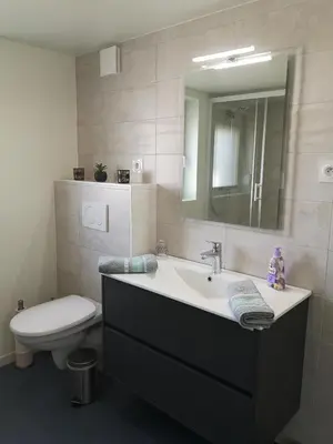 Salle de bains dans l'établissement Le Cocon de Tom