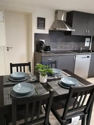 Cuisine ou kitchenette dans l'établissement Le Cocon de Tom
