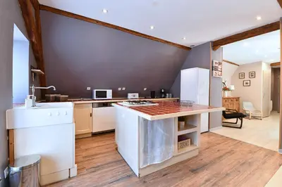 Cuisine ou kitchenette dans l'établissement Appartement Villa Joseph