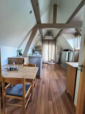 Cuisine ou kitchenette dans l'établissement Gîte de la Tour