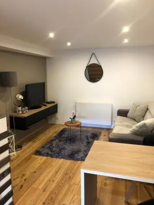 Télévision ou salle de divertissement dans l'établissement Gîte Chez Mathilde - hébergement de charme alliant cachet et modernité à 5 minutes de Colmar