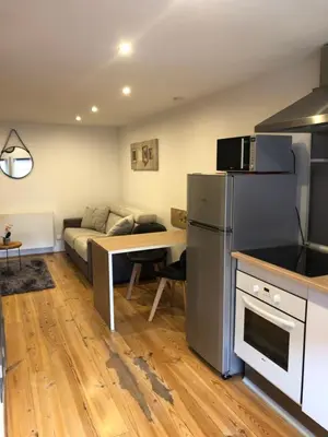 Cuisine ou kitchenette dans l'établissement Gîte Chez Mathilde - hébergement de charme alliant cachet et modernité à 5 minutes de Colmar