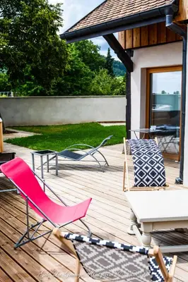 Balcon ou terrasse dans l'établissement Gîte Spa La grange