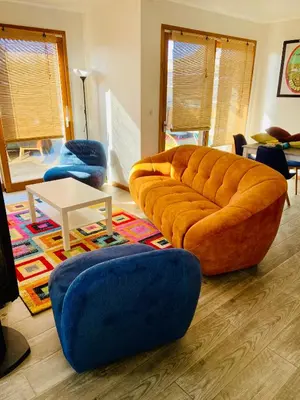 Coin salon dans l'établissement Gîte Spa La grange