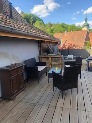 Vue générale sur la montagne ou vue sur la montagne depuis l'appartement