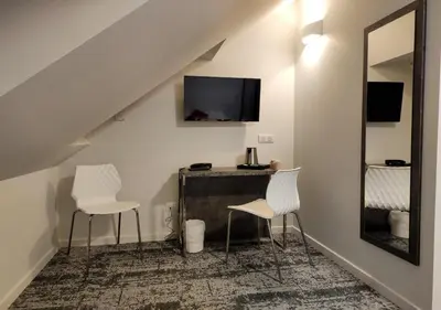 Télévision ou salle de divertissement dans l'établissement Hôtel restaurant Relais de Rixheim Ile Napoléon Mulhouse